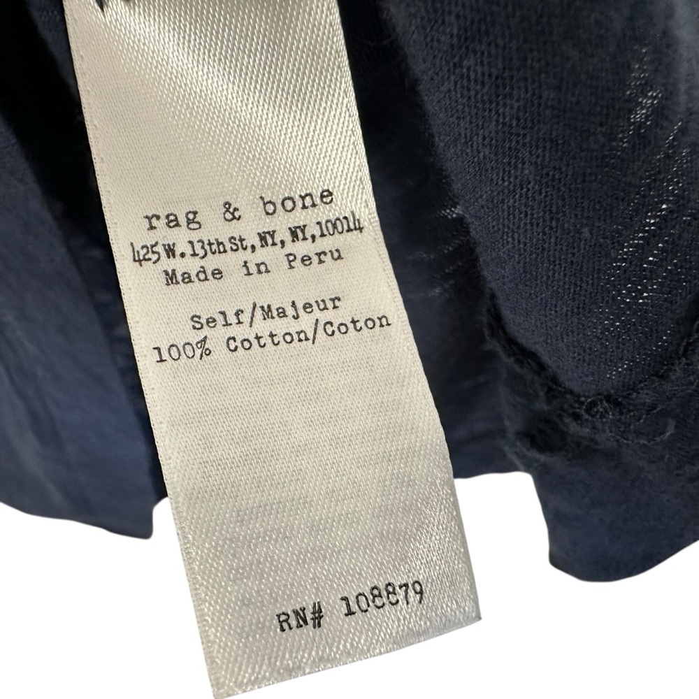 Rag & Bone Jean Womens Short Sleeve Cotton V Neck T Shirt Size Small Blue - Picture 4 of 5